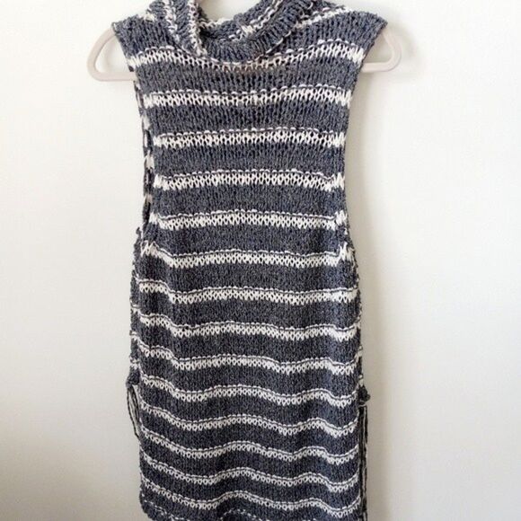 FREE PEOPLE Loose Cable Knit Sweater Tassels Stripes Boho Transitional sz:S/P - Picture 3 of 8